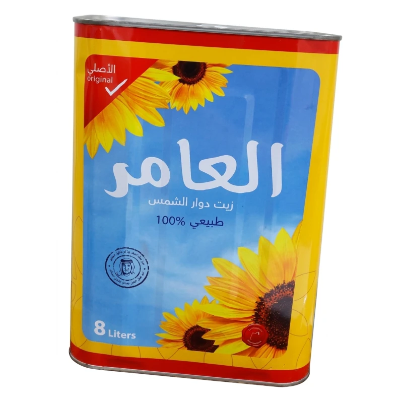 زيت دوار الشمس العامر 8 لتر زيت طهي عالي الجودة للاستخدامات المتنوعة في الطهي لضمان وجبات صحية ولذيذة - العامر