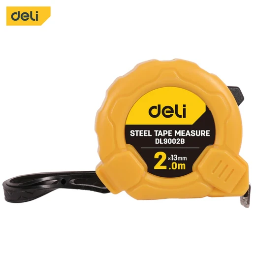 Deli Tools 2m x 13mm Tape Measure, Durable ABS Shell, White Blade Deli Tools 2m x 13mm Tape Measure, Durable ABS Shell, White Blade
