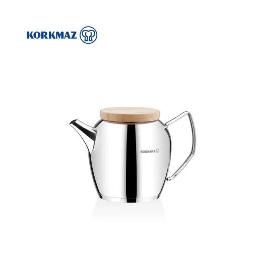 Korkmaz Montana Stainless Steel 2.3L Teapot with Wooden Lid for All Stovetops - Korkmaz - Image 3