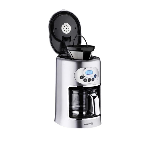 Korkmaz Drippa LCD Filter Coffee Machine Black 1.25 Liters 10 Cups Capacity 900 Watt Permanent Filter with Handle Automatic Shutdown Time Adjustment Feature - Korkmaz - Image 2