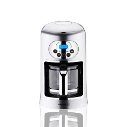 Korkmaz Drippa LCD Filter Coffee Machine Black 1.25 Liters 10 Cups Capacity 900 Watt Permanent Filter with Handle Automatic Shutdown Time Adjustment Feature
