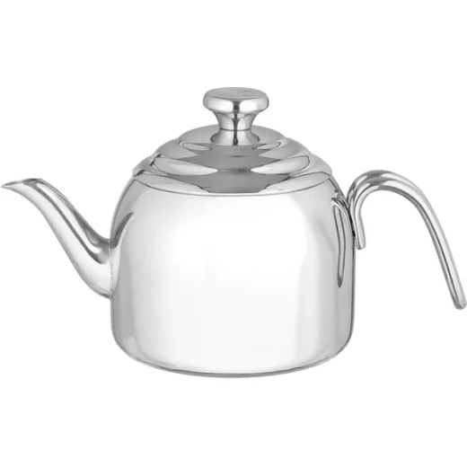 Korkmaz Stainless Steel Droppa Teapot 1.3 Liter Silver, Durable Stainless Steel Kettle for Hot and Cold Beverages, Elegant Home Use Teapot, High Quality Turkish Design for Tea and Coffee Serving - Korkmaz - Image 2