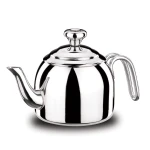 Korkmaz Stainless Steel Droppa Teapot 1.3 Liter Silver, Durable Stainless Steel Kettle for Hot and Cold Beverages, Elegant Home Use Teapot, High Quality Turkish Design for Tea and Coffee Serving - Korkmaz