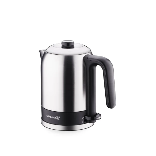 Korkmaz Tria Electric Kettle A473-01 Stainless Steel Black 1.2 Liters 1650-1960 Watts