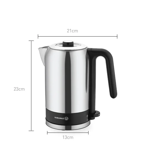 Korkmaz Tria Electric Kettle A473-01 Stainless Steel Black 1.2 Liters 1650-1960 Watts - Korkmaz - Image 2