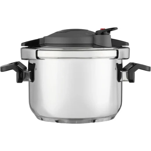 Korkmaz Stainless Steel Pressure Cooker 10 Liters Silver Black for Home Kitchen Use - Image 4