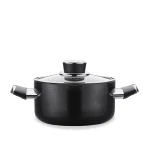 Korkmaz LENA Saucepan 20x10.5 cm 3 Liter Black Induction Compatible - Korkmaz