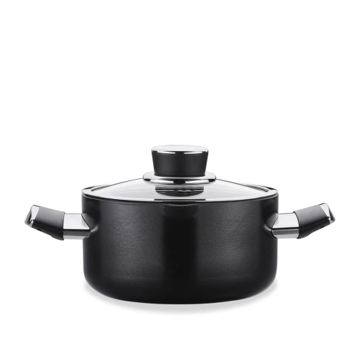 Korkmaz LENA Saucepan 20x10.5 cm 3 Liter Black Induction Compatible Korkmaz LENA Saucepan 20x10.5 cm 3 Liter Black Induction Compatible
