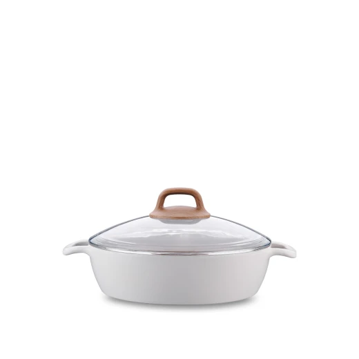 Korkmaz Gusto Ceramic Low Casserole 24x6.5cm 2.5 Liters Non-Stick PFAS PFOA Free