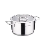 Korkmaz Stella 18x10 cm Stainless Steel Pot with Lid 2.5 Liter Capacity Grey - Korkmaz