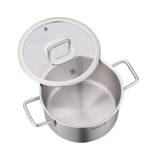 Korkmaz Stella 18x10 cm Stainless Steel Pot with Lid 2.5 Liter Capacity Grey - Korkmaz - Image 3
