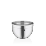 Korkmaz Proline Stainless Steel Mixing Bowl 1.9 Quart Silver Classic Style for Kitchen Prep and Cooking - Korkmaz