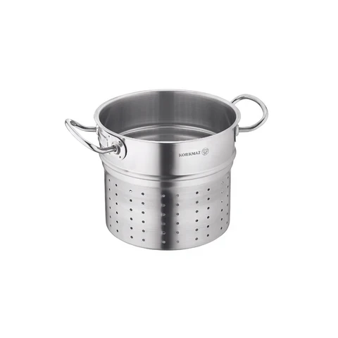 Korkmaz PROLINE 20 cm Pasta Insert for Pots Stainless Steel Perforated Steamer Basket Korkmaz PROLINE 20 cm Pasta Insert for Pots Stainless Steel Perforated Steamer Basket