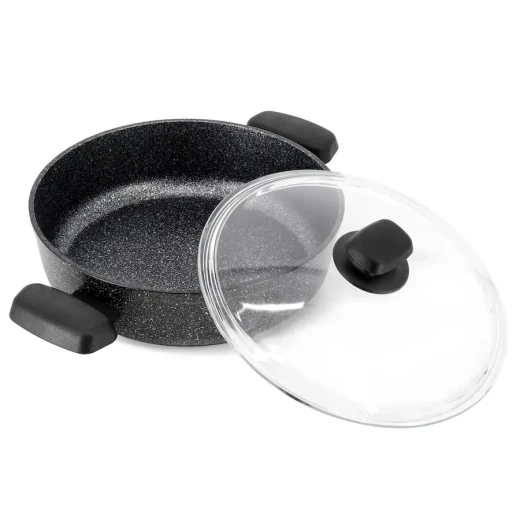 Korkmaz Ornella 7 Piece Non Stick Aluminum Cookware Set Black with Volcanic PTFE Coating - Korkmaz - Image 5
