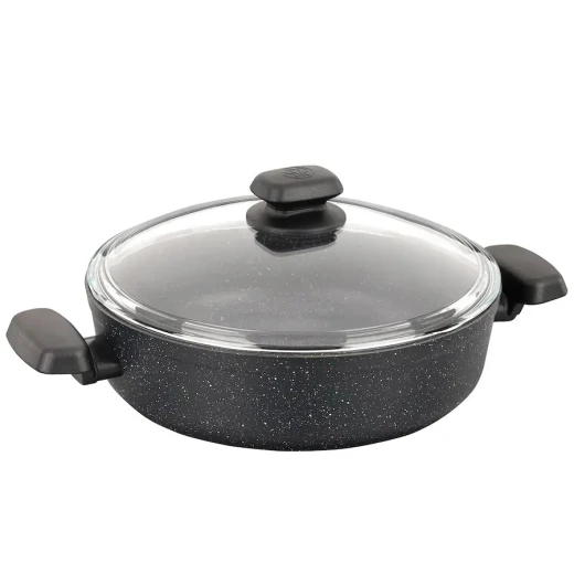 Korkmaz Ornella 7 Piece Non Stick Aluminum Cookware Set Black with Volcanic PTFE Coating - Korkmaz - Image 6
