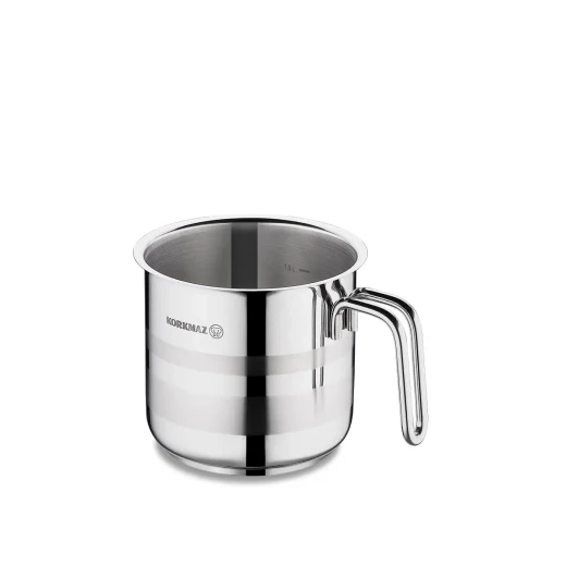 Korkmaz Astra 2 Milk Pot 14x14 cm Stainless Steel 2 Liter Capacity Induction Compatible Korkmaz Astra 2 Milk Pot 14x14 cm Stainless Steel 2 Liter Capacity Induction Compatible