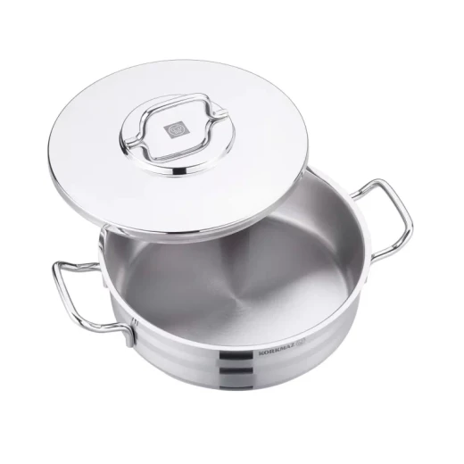 Korkmaz Astra 2 Low Casserole 26x8.5 cm Stainless Steel with Solar Base for All Stovetops including Induction - Korkmaz - Image 3