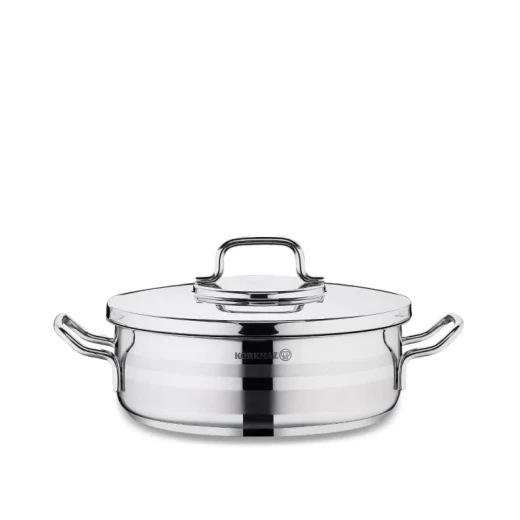 Korkmaz Astra 2 Low Casserole 26x8.5 cm Stainless Steel with Solar Base for All Stovetops including Induction - Korkmaz - Image 4