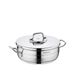 Korkmaz Astra 2 Low Casserole 26x8.5 cm Stainless Steel with Solar Base for All Stovetops including Induction - Korkmaz