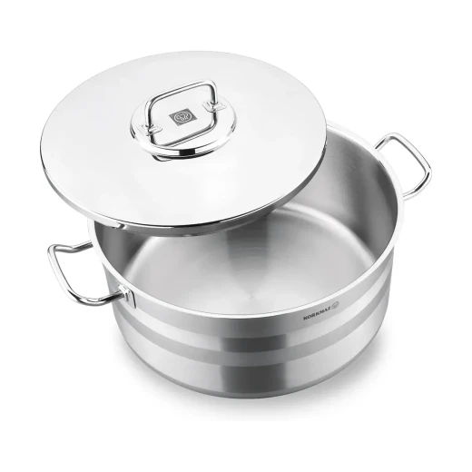 Korkmaz Astra 2 Stainless Steel Pot 40 cm Silver Durable Cookware for Home and Professional Kitchens - Korkmaz - Image 2
