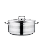 Korkmaz Astra 2 Stainless Steel Pot 40 cm Silver Durable Cookware for Home and Professional Kitchens - Korkmaz