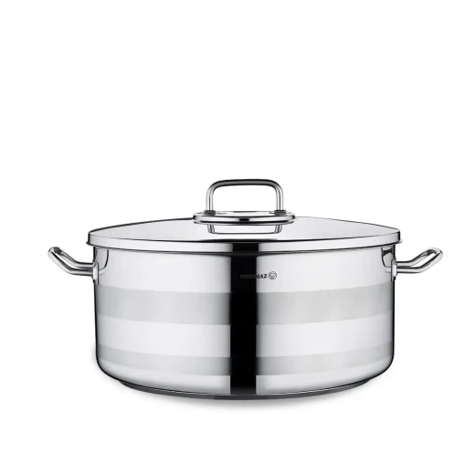 Korkmaz Astra 2 Stainless Steel Pot 40 cm Silver Durable Cookware for Home and Professional Kitchens Korkmaz Astra 2 Stainless Steel Pot 40 cm Silver Durable Cookware for Home and Professional Kitchens