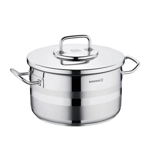 Korkmaz Astra Stainless Steel Pot 2 Piece Set 3.3 Liters Capacity 20 cm Diameter Silver Cookware - Korkmaz - Image 3