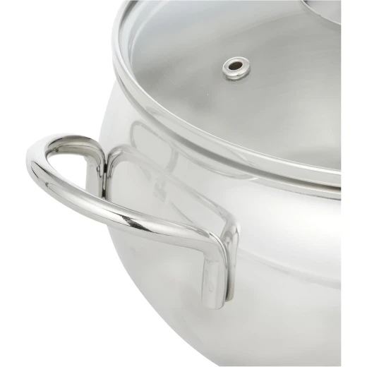 Korkmaz Stainless Steel 9 Piece Cookware Set Tombik Style Induction Compatible Silver - Korkmaz - Image 2