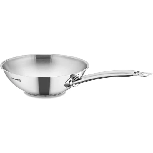 Korkmaz Proline 28x8.5 cm Stainless Steel Wok for Healthy and Efficient Cooking Versatile Kitchen Essential for Stir Fries Sautéing and Steaming Durable Construction Easy to Clean