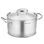 Korkmaz Proline Stainless Steel Cooking Pot with Lid 16cm Diameter 2 Liters Capacity Perfect for Stews Soups Sauces and Everyday Cooking - Korkmaz