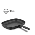 Korkmaz Ornella Rectangular Grill Pan 35x25 cm Non-Stick Scratch-Resistant Eco-Friendly - Korkmaz