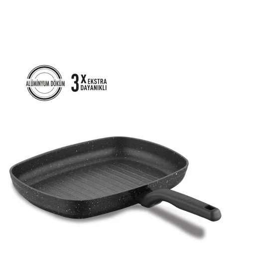 Korkmaz Ornella Rectangular Grill Pan 35x25 cm Non-Stick Scratch-Resistant Eco-Friendly Korkmaz Ornella Rectangular Grill Pan 35x25 cm Non-Stick Scratch-Resistant Eco-Friendly