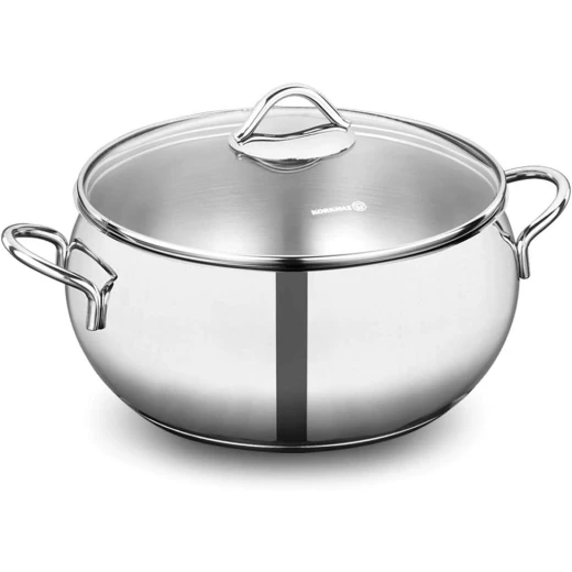 Korkmaz Tombik Stainless Steel Saucepan 20 cm 3.5 L with Heat-Resistant Glass Lid - Korkmaz - Image 4