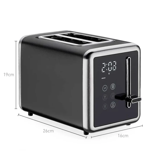 Korkmaz Opal 2-Slice Pop-Up Toaster with Wide Slots and Crumb Tray for Even Browning - Korkmaz - Image 3