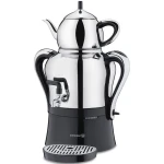 Korkmaz Caycolik Electric Kettle A842 Stainless Steel 3 Liters Hot Water Capacity 1.3 Liters Teapot 2000 Watts Multicolour - Korkmaz