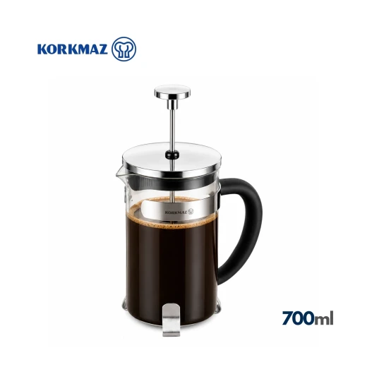 Korkmaz Parsa French Press 800ml Stainless Steel Glass for Coffee and Herbal Tea - Korkmaz - Image 4