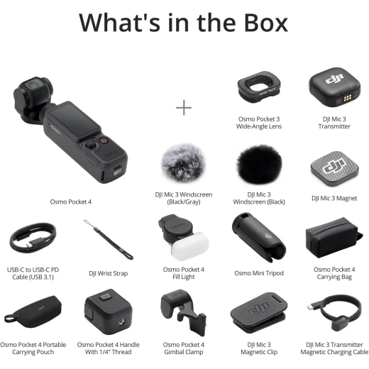 كاميرا جيمبال محمولة DJI Osmo Pocket 4 بمستشعر 1 بوصة CMOS بدقة 4K 240 إطارًا في الثانية مع ActiveTrack 7.0 ونطاق ديناميكي 14 توقفًا - DJI - Image 4
