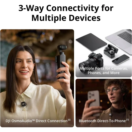 نظام ميكروفون لاسلكي DJI Mic 3، جهاز إرسال واحد، مستقبل واحد، خفيف الوزن، تخزين مدمج، نقل صوتي بدون فقدان - دي جي آي - Image 4