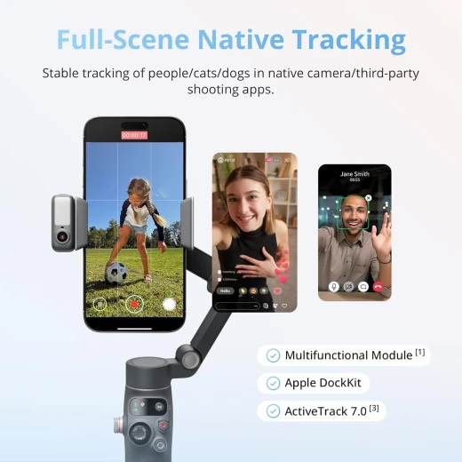 DJI Osmo Mobile 8 3-Axis Gimbal with Magnetic Phone Clamp and Multifunctional Module for Smooth Cinematic Video Recording - DJI - Image 3