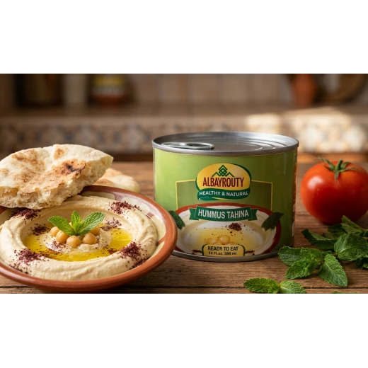 Al-Bairuti Hummus with Tahini 400g Chickpeas Dip for Snacks and Meals Al-Bairuti Hummus with Tahini 400g Chickpeas Dip for Snacks and Meals