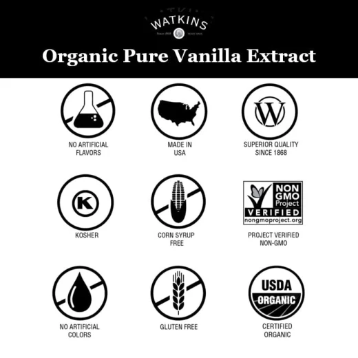 Watkins Organic Pure Alcohol Free Vanilla Flavoring Extract 2 Fl Oz USDA Certified Organic Gluten Free Kosher Non GMO - Watkins - Image 6