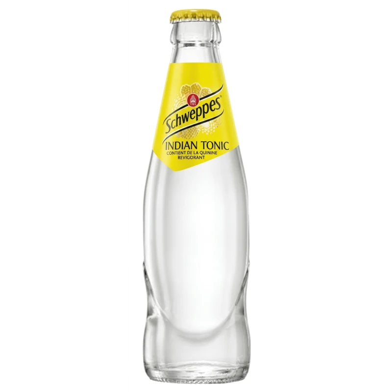 Schweppes Indian Tonic Water with Sugar and Sweeteners 25cl Bottle Refreshing Bubbly Mixer Perfect for Gin and Cocktails Made with Natural Flavors and Quality Ingredients - Schweppes