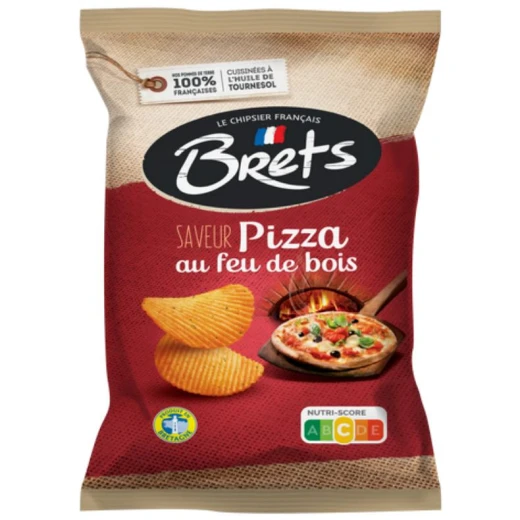 Brets Pizza Flavored Potato Chips 4.4 oz Pack Imported from France for Authentic European Snack Experience Brets Pizza Flavored Potato Chips 4.4 oz Pack Imported from France for Authentic European Snack Experience