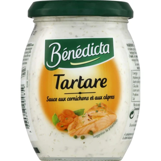 Benedicta Tartar Sauce 260g French Style with Pickles Capers and Herbs for Fish Meat and Appetizers Benedicta Tartar Sauce 260g French Style with Pickles Capers and Herbs for Fish Meat and Appetizers
