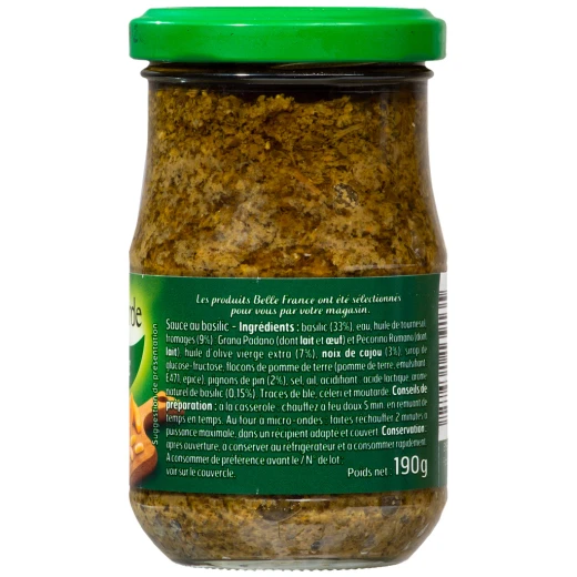 Belle France Pesto Verde Basil 100g Jar - Authentic Italian Flavor for Pasta and More - Belle France - Image 2