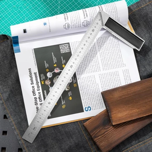 Deli Measuring Implement Stainless Steel Ruler 300mm Angle Square - Deli - Image 6