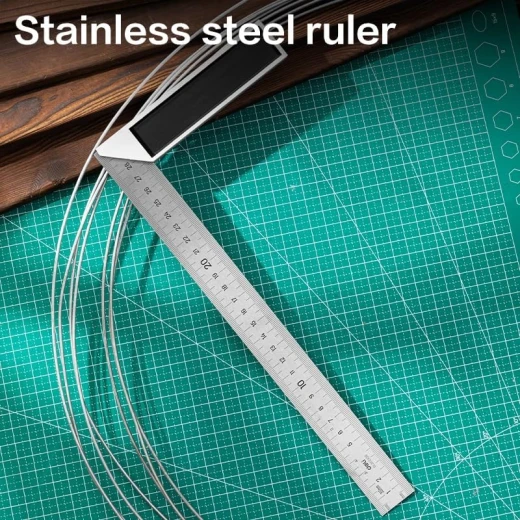 Deli Measuring Implement Stainless Steel Ruler 300mm Angle Square - Deli - Image 3