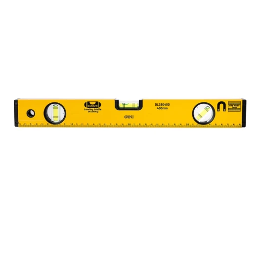 Deli 400mm Aluminum Spirit Level Professional Construction Tool Accurate Measurement with Durable Build Quality and Easy To Read Vials - Deli - Image 2