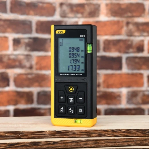 Deli EDL4168 Laser Distance Meter 60m Digital Range Finder with Backlit LCD Screen, Accurate Measurement Tool for Construction and DIY Projects, 2 AAA Batteries Included - Deli - Image 5