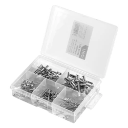 Deli 5-in-1 Pop Rivet Set EDL236906, Steel Rivets for Fastening, 15 Pieces Each Size